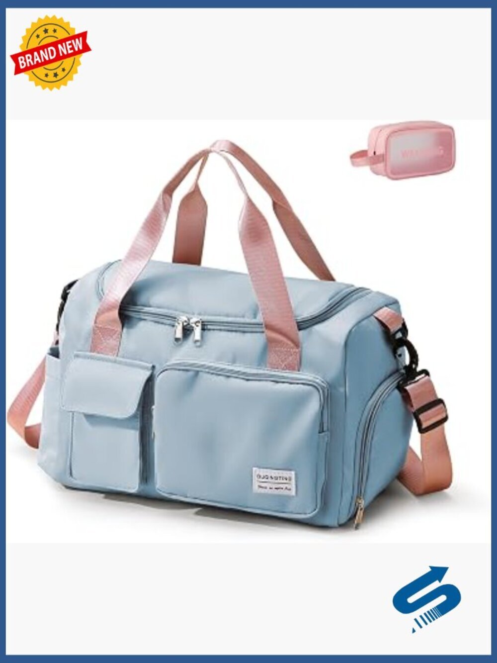 Travel Duffle Bag with Shoe Compartment & Wet Pocket